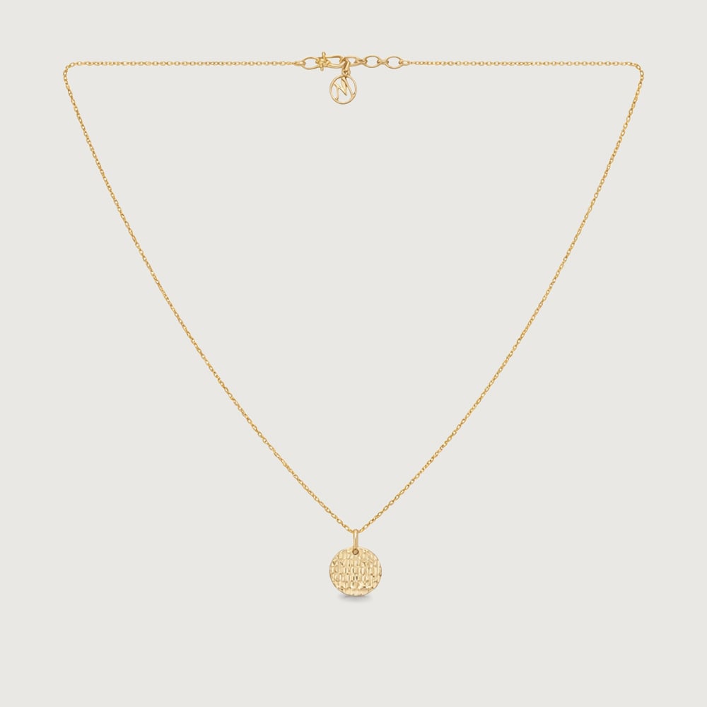 Textured Gold Coin Necklace,,hi-res image number null