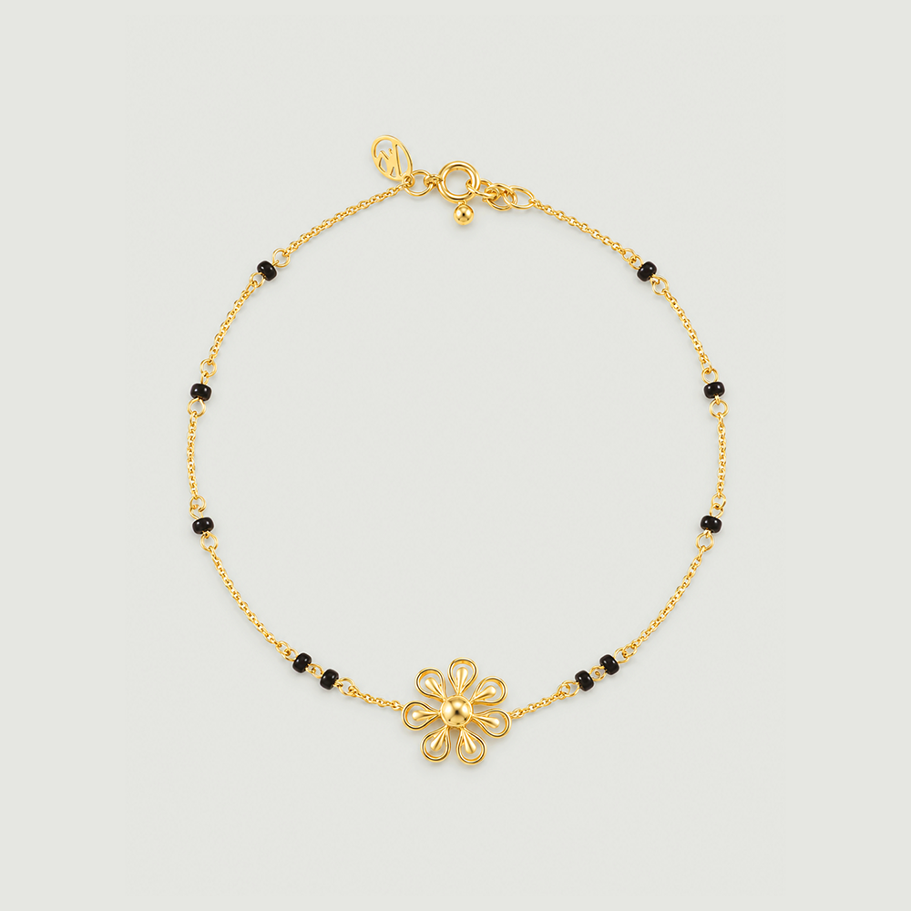 Radiant Floral Gold Mangalsutra Bracelet,,hi-res image number null
