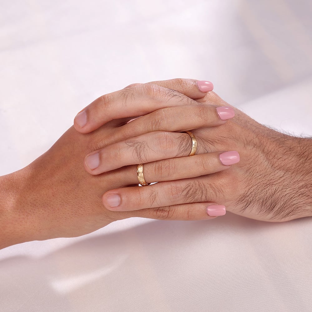 Forever Band 18KT Gold Couple Ring -Single Piece,,hi-res image number null