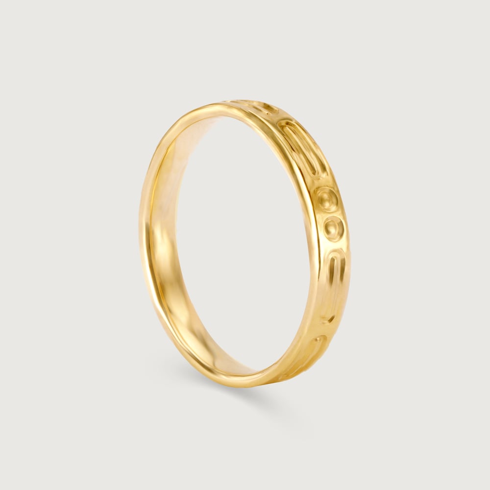 Heartfelt Band 18KT Gold Couple Ring-Single Piece,,hi-res image number null