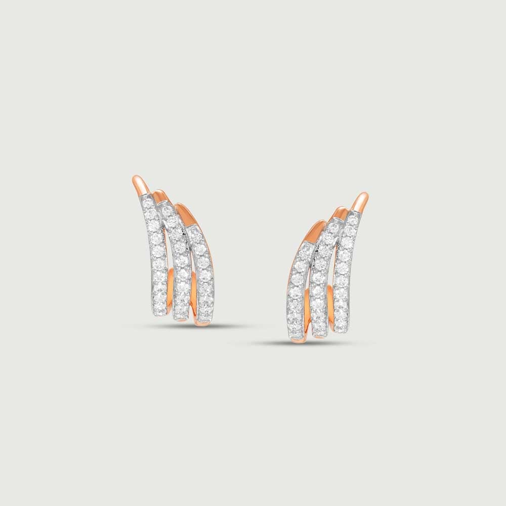 Gleaming Streak Diamond Hoop Earrings,,hi-res image number null
