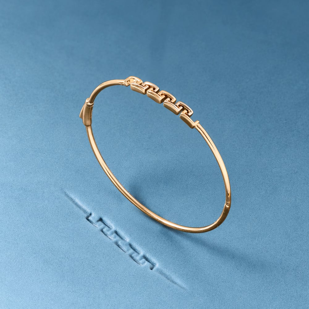 Refined Geometric Gold Bangle,,hi-res image number null