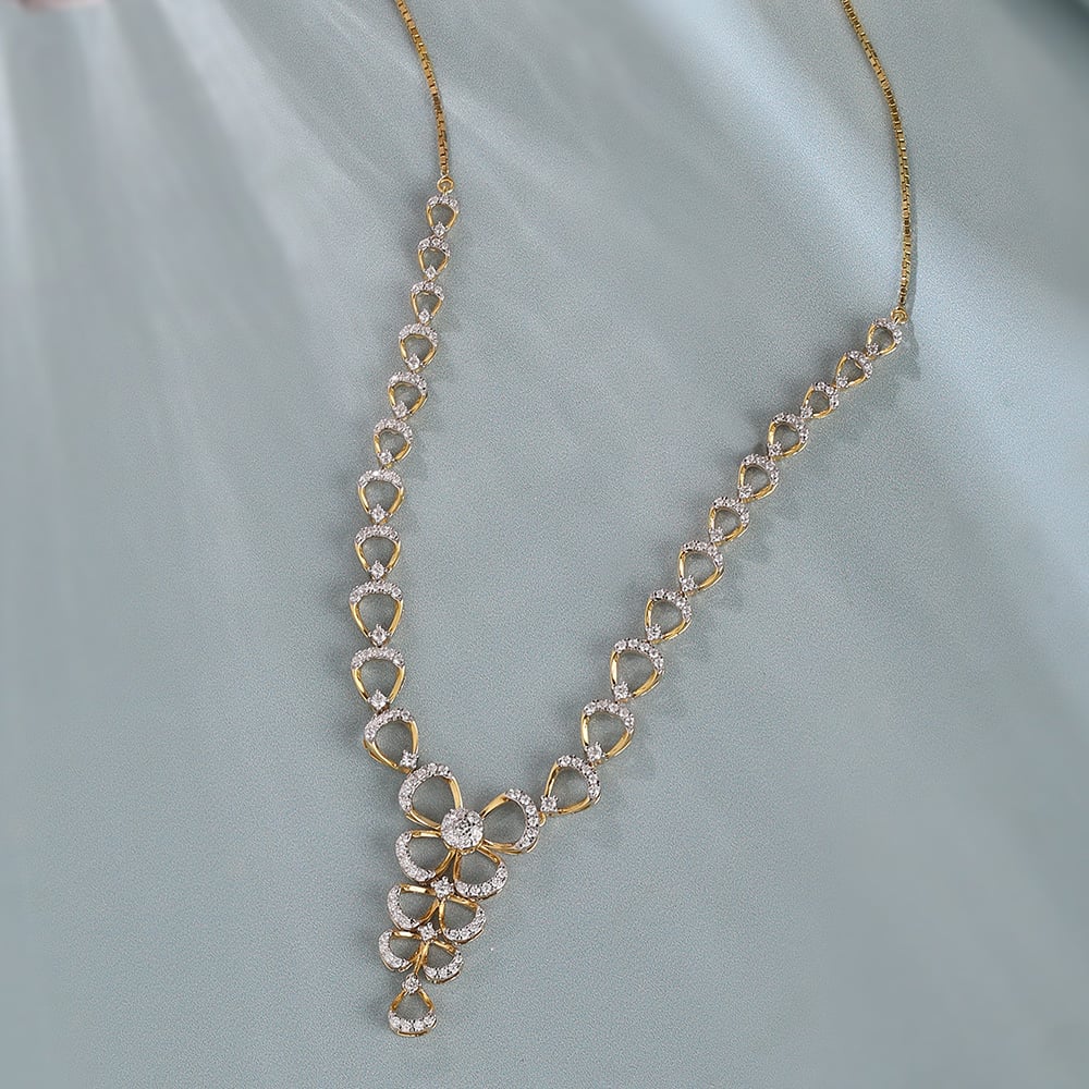 Delicate Bowtie Gold & Diamond Necklace,,hi-res image number null