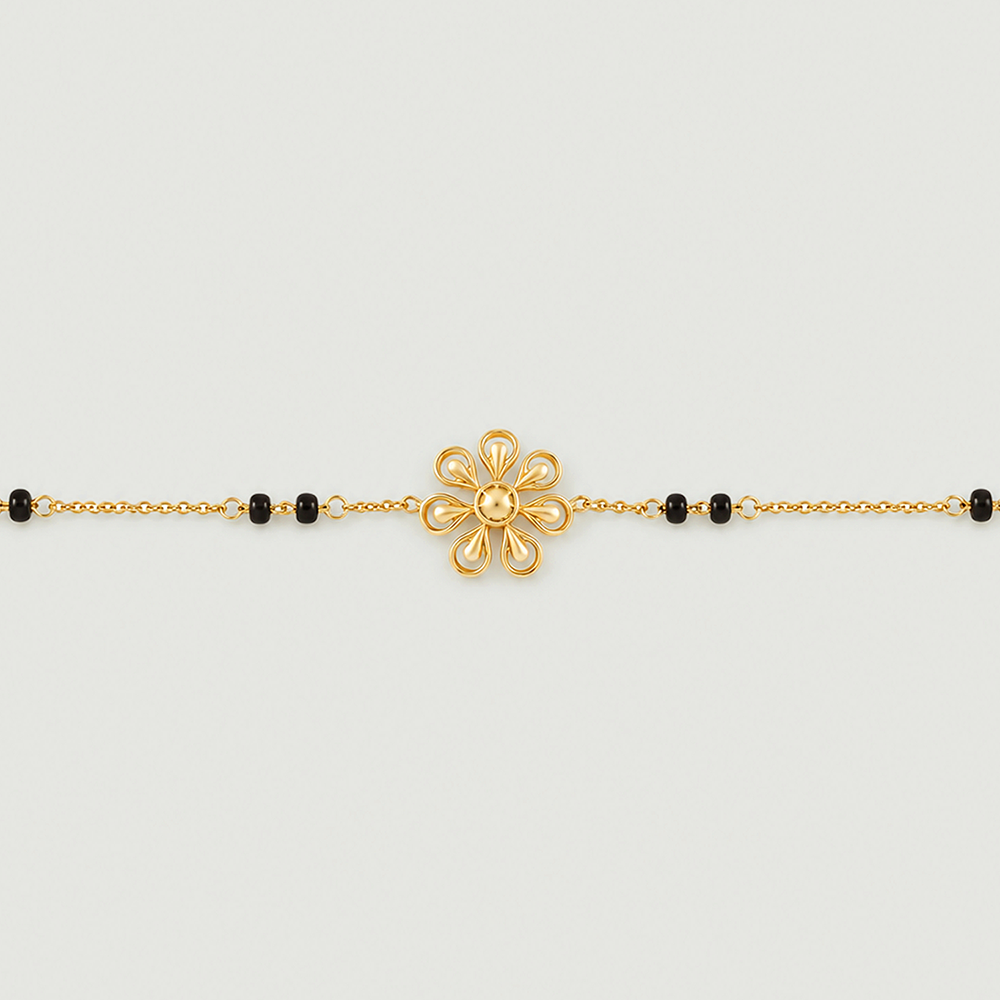 Radiant Floral Gold Mangalsutra Bracelet,,hi-res image number null
