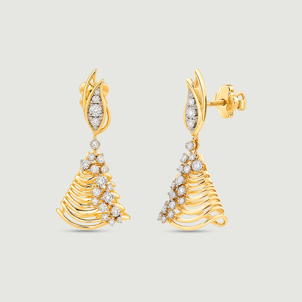 Radiant Flowing Diamond Jhumka,,hi-res image number null