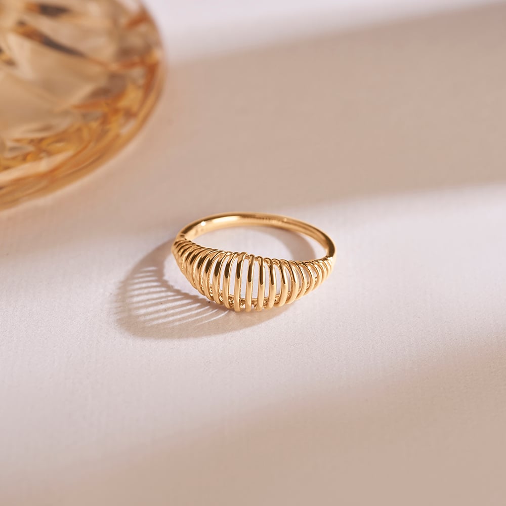 Sleek Linear Gold Ring,,hi-res image number null
