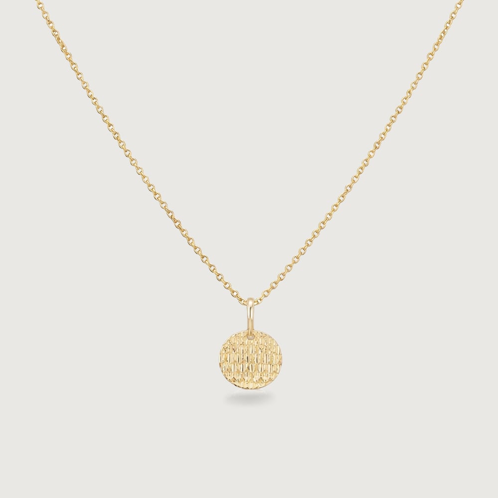 Textured Gold Coin Necklace,,hi-res image number null