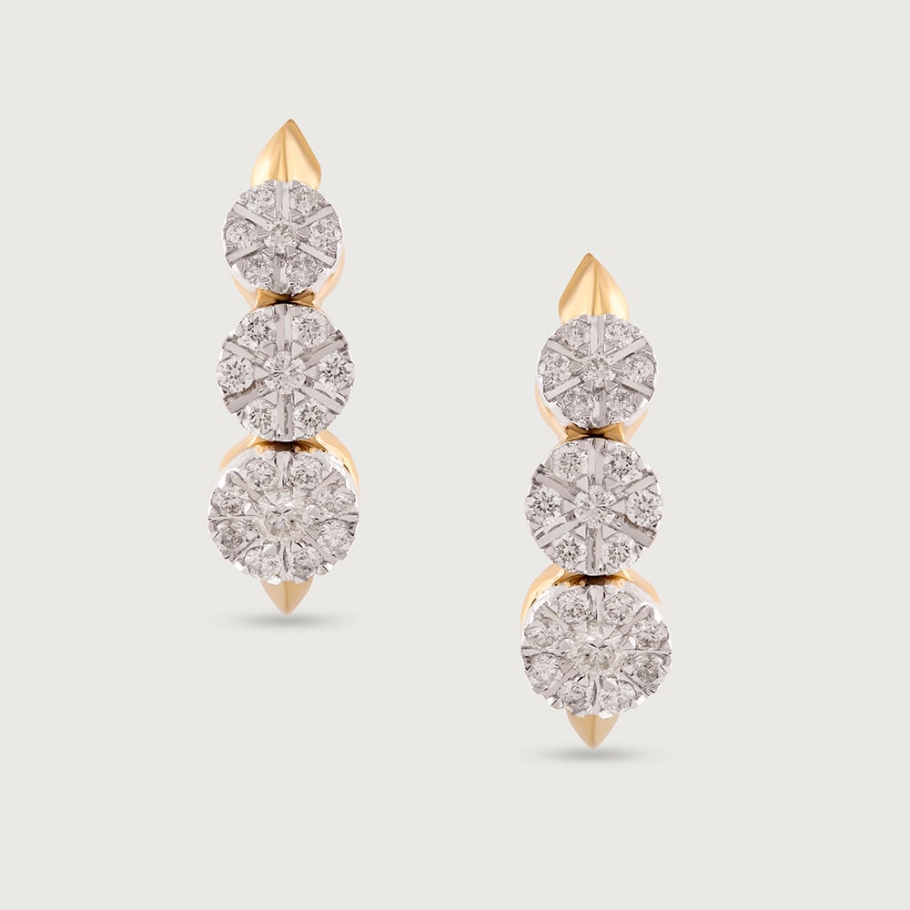 Twist Elegance Gold & Diamond Hoop Earrings,,hi-res image number null