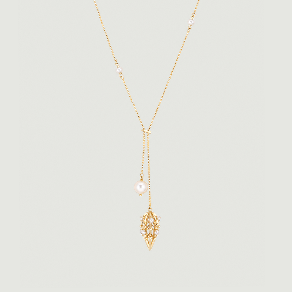 Graceful Pearl Gold Necklace,,hi-res image number null