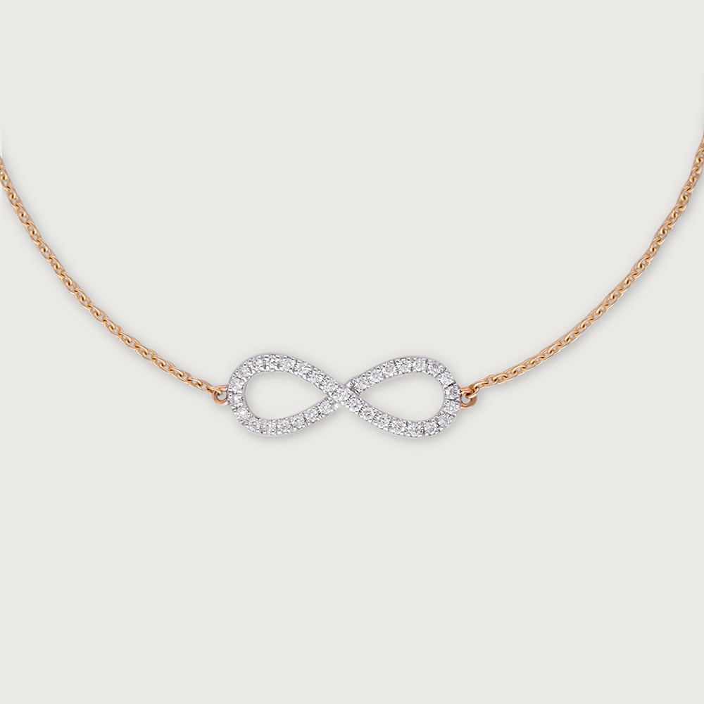 Infinity Elegance Diamond & Gold Bracelet,,hi-res image number null