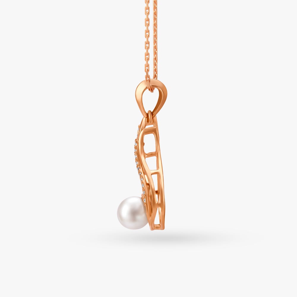 Naturistic Diamond and Pearl Pendant,,hi-res image number null