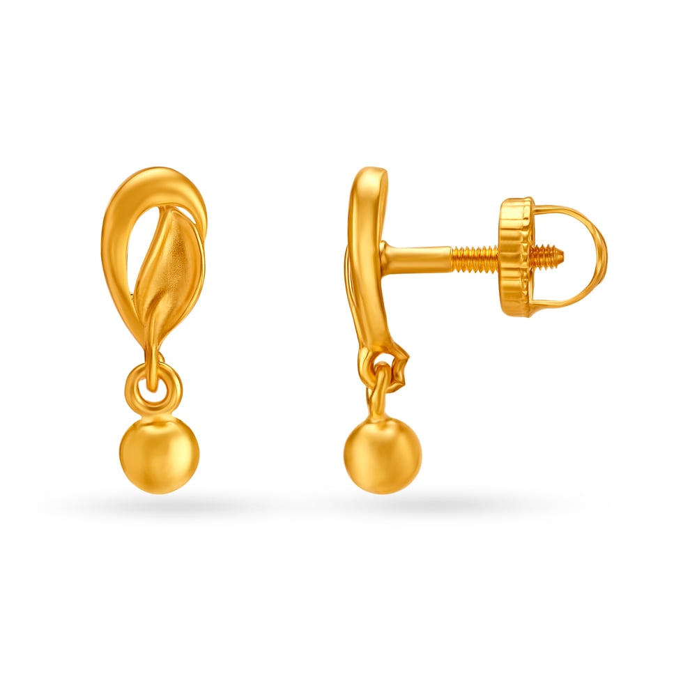 

Subtle Leaf Gold Drop Earrings