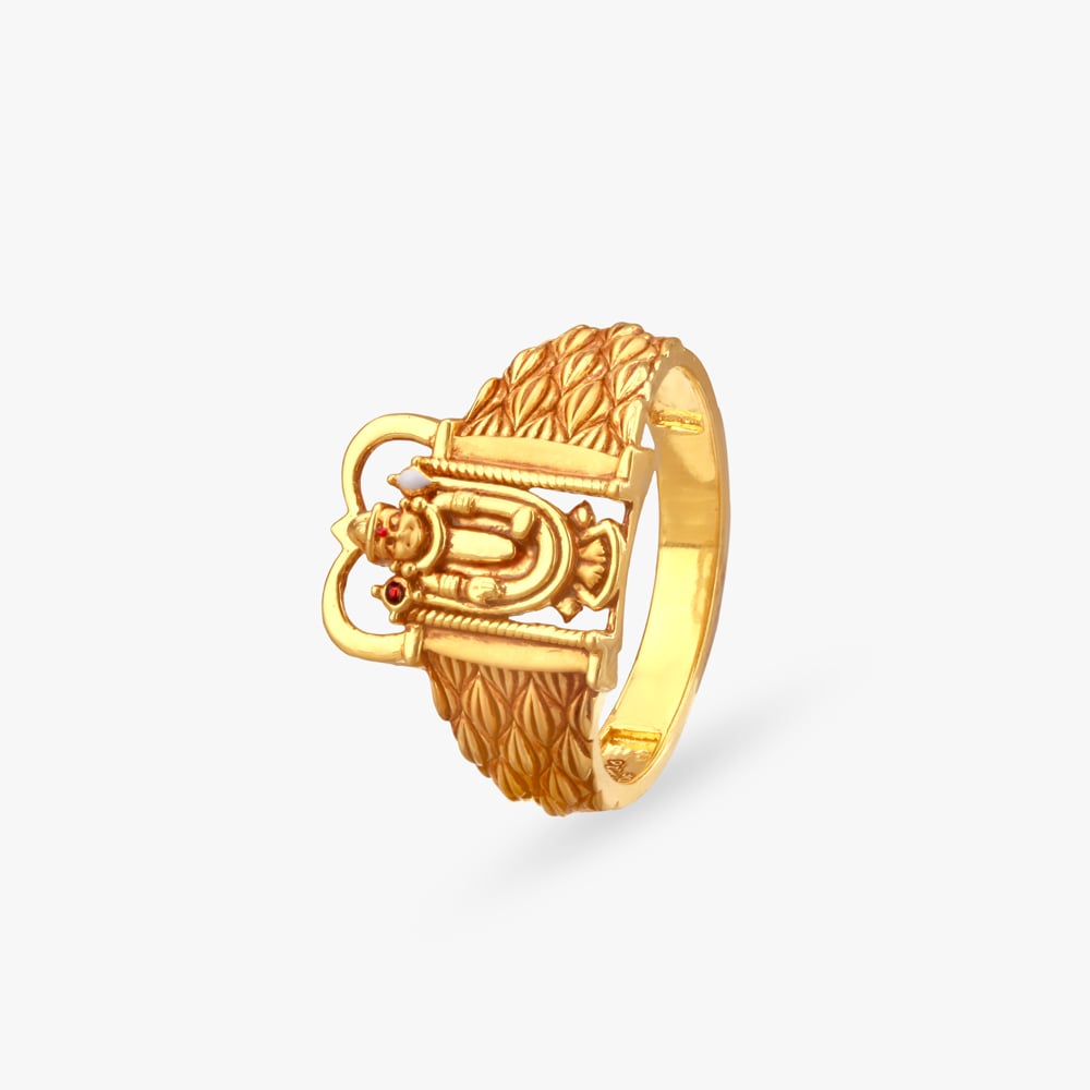 Regal Deity Gold Ring for Men,,hi-res image number null
