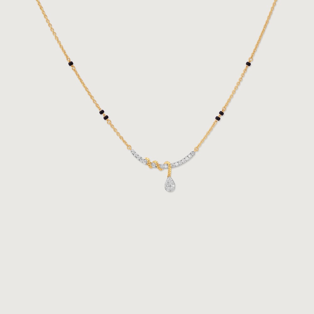 Fluid Twisted Diamond Mangalsutra,,hi-res image number null