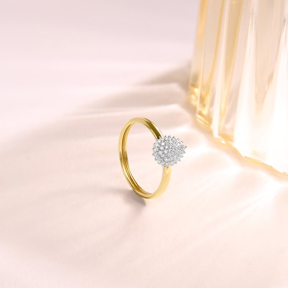 Teardrop Sparkle Gold & Diamond Finger Ring,,hi-res image number null