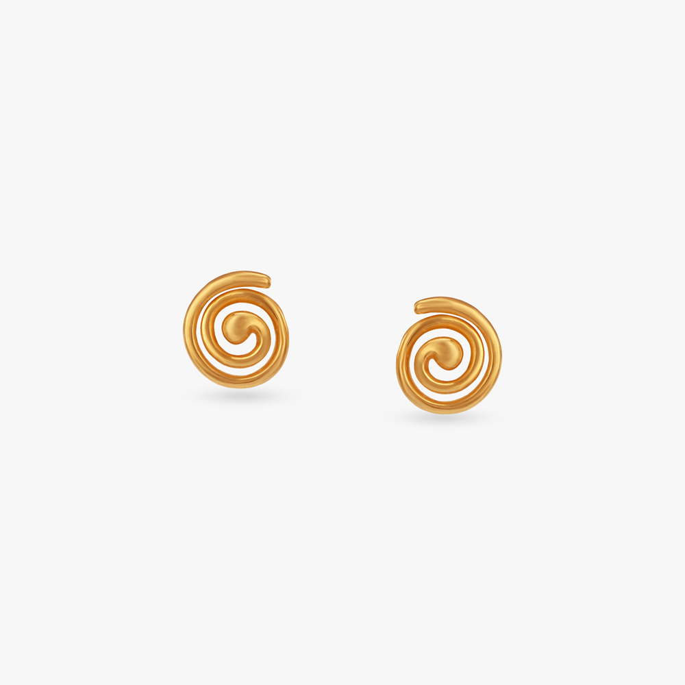 

Spiral Swirl Gold Stud Earrings for Kids