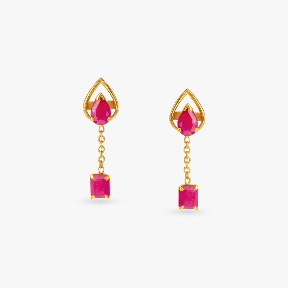 Ruby Prism Drop Earrings,,hi-res image number null