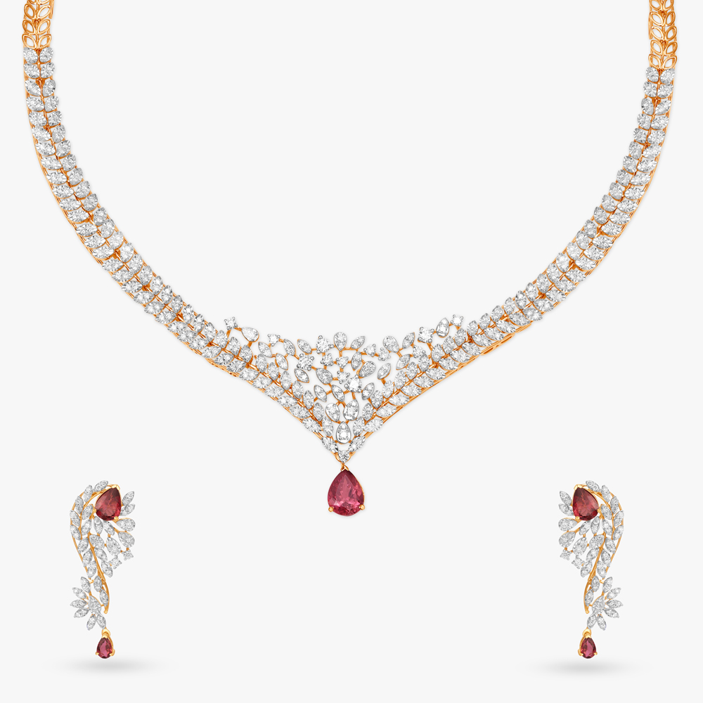 Epitome of Grace Natural diamond Necklace Set,,hi-res image number null