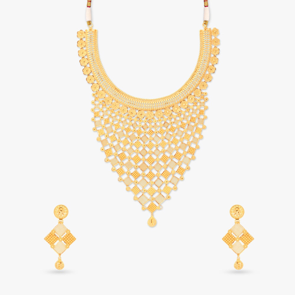 Regal Tapestry Gold Necklace Set,,hi-res image number null