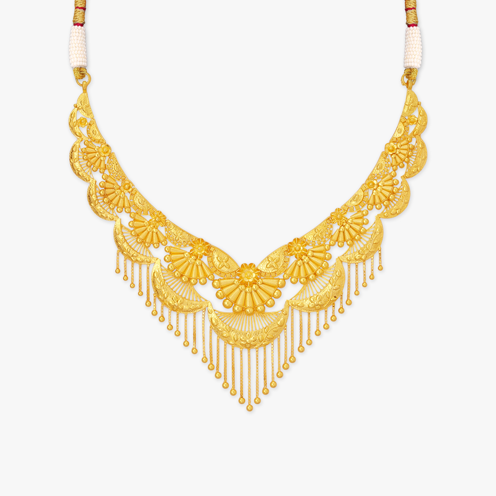 Plume Frame Gold Necklace Set,,hi-res image number null