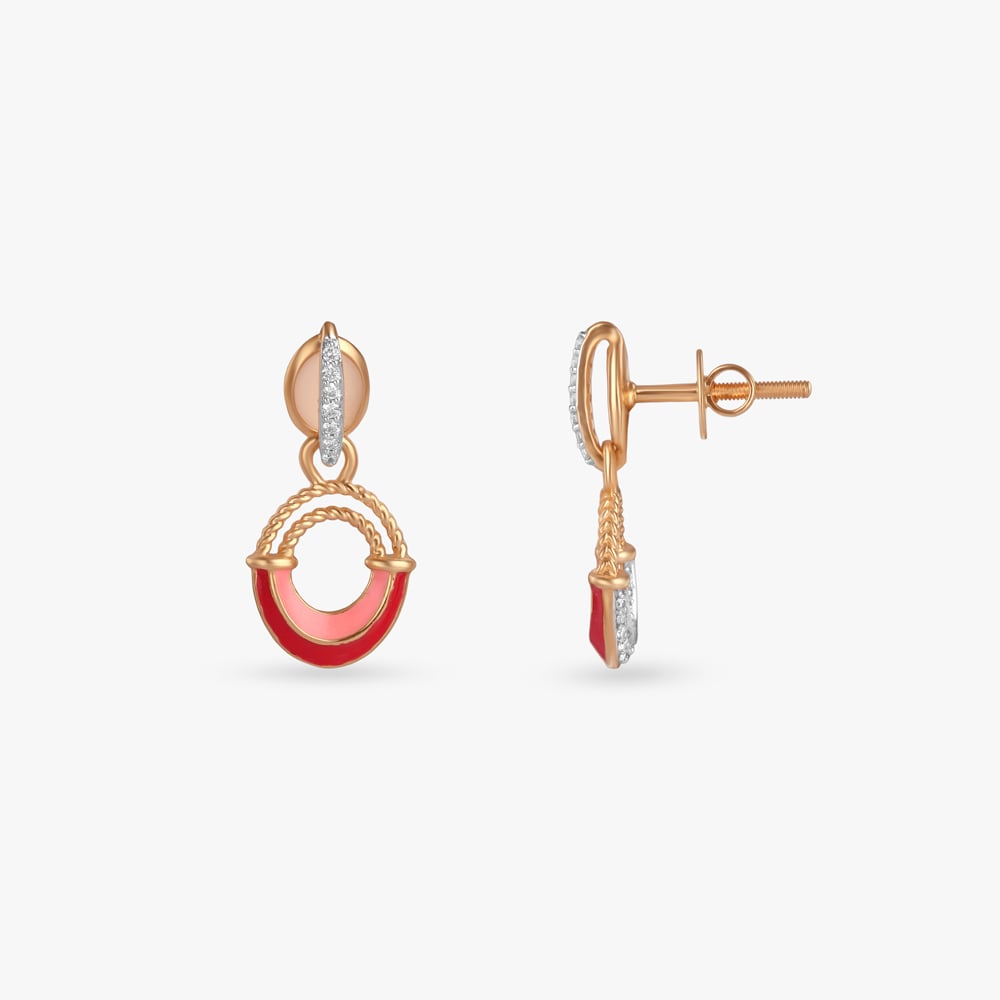 Crimson Reversible Diamond Drop Earrings,,hi-res image number null