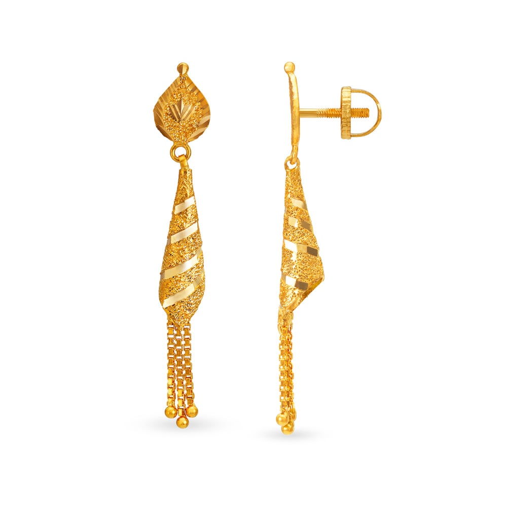 Marvelous 22 Karat Yellow Gold Leaf Drops,,hi-res image number null