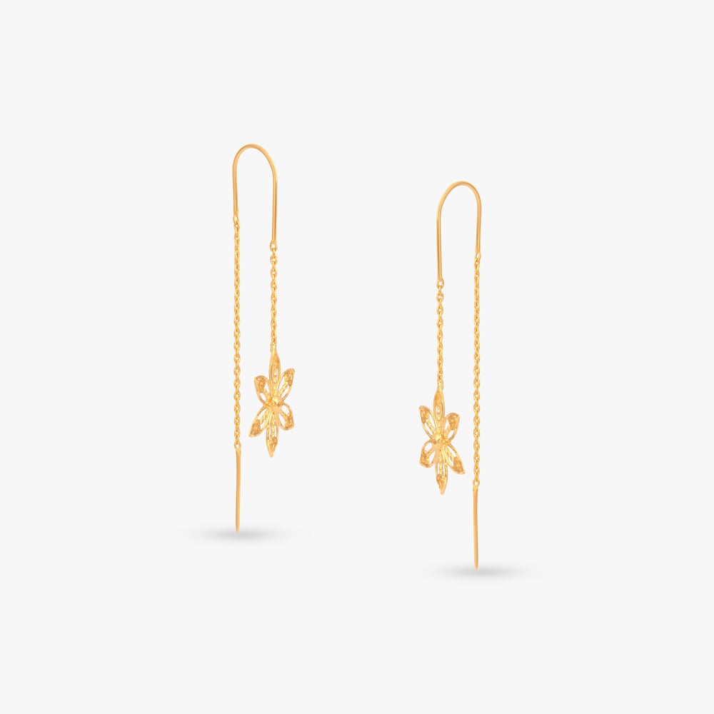 Filigree Flower Gold Hoop Earrings,,hi-res image number null