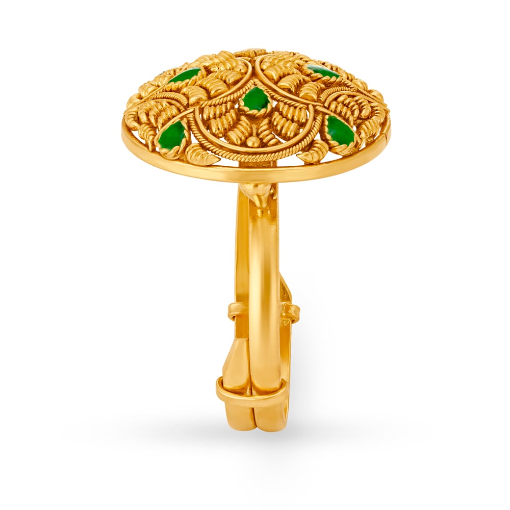 Elaborate 22 Karat Yellow Gold Statement Ring,,hi-res image number null