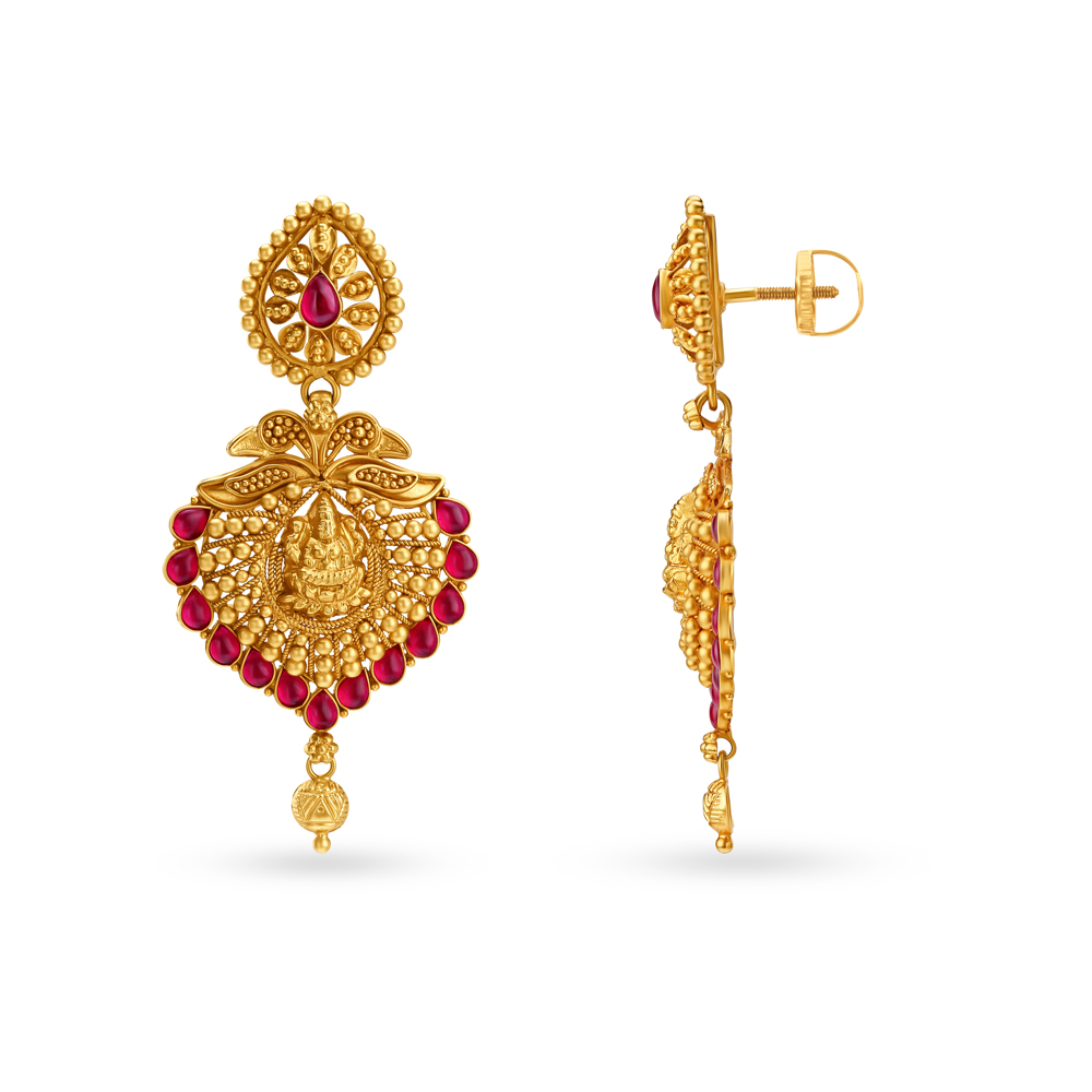 Graceful Gold Drop Earrings,,hi-res image number null