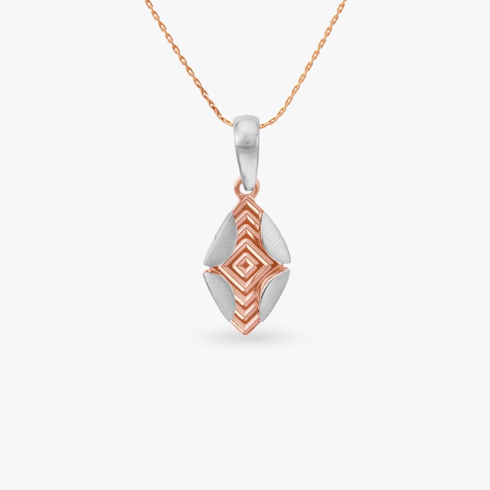 Geometric Fusion Gold Pendant for Men,,hi-res image number null