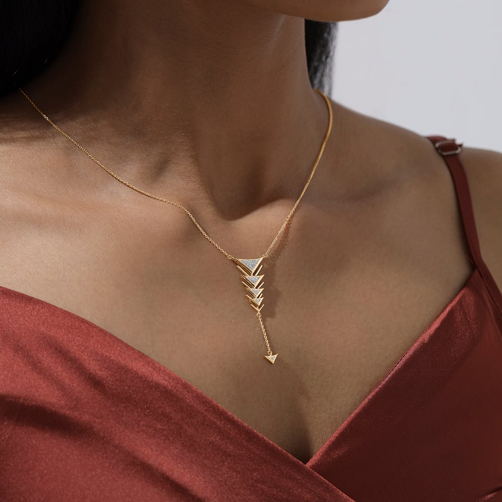 Cascading Geometry Diamond Necklace,,hi-res image number null