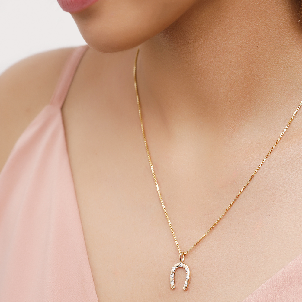 14KT Yellow Gold Golden Gallop Diamond Pendant,,hi-res image number null