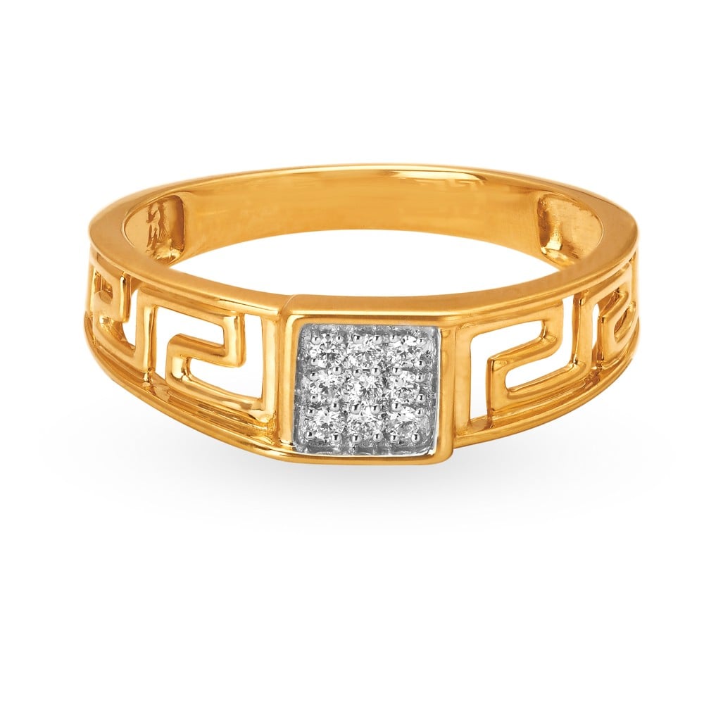 Labyrinthine 18 Karat Yellow Gold And Diamond Finger Ring,,hi-res image number null