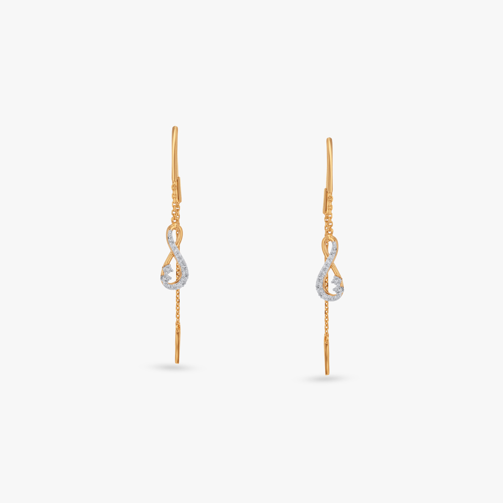 Endless Curve Diamond Drop Earrings,,hi-res image number null