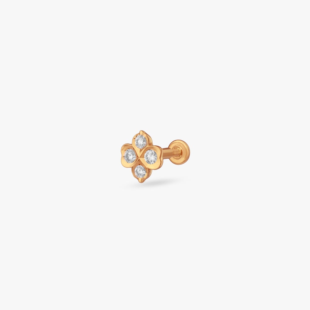 Clover Spark Diamond Nose Pin,,hi-res image number null