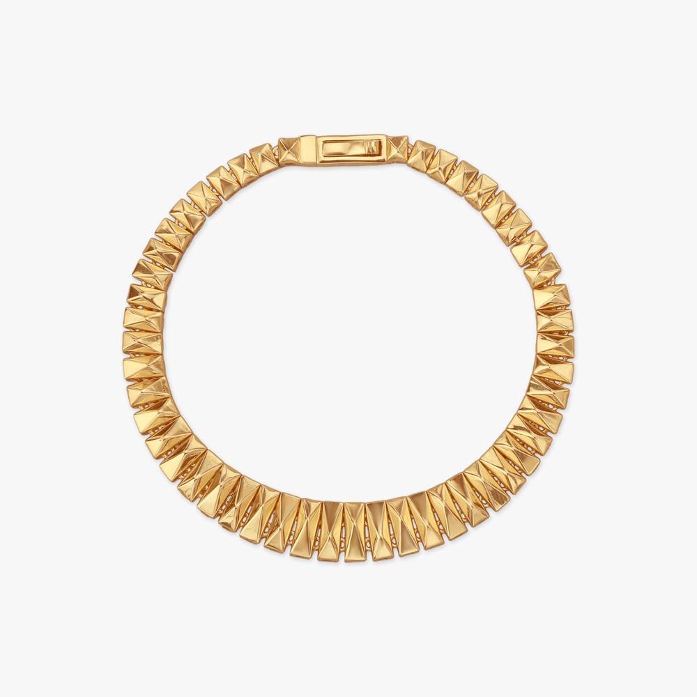 Edgy Gleam Gold Bracelet,,hi-res image number null
