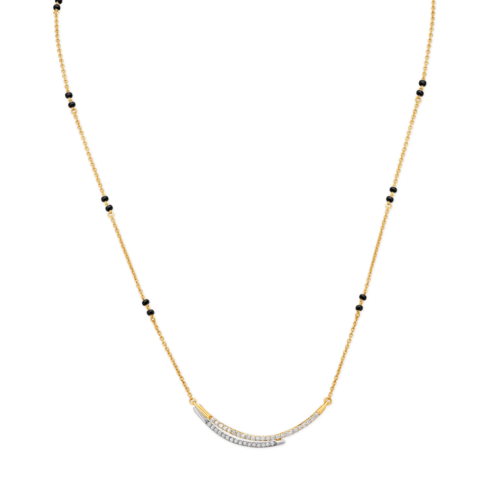 Modern Dual Tone Sleek Diamond Mangalsutra,,hi-res image number null