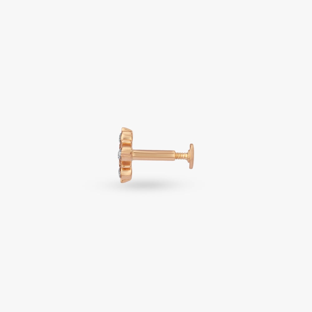 Floral Radiance Diamond Nose Pin,,hi-res image number null