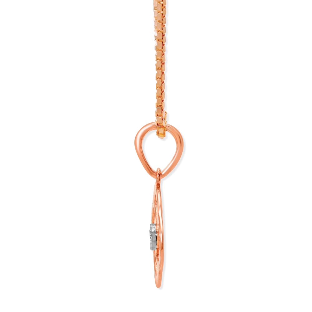 14KT White and Rose Gold Adorable Floral Diamond Pendant,,hi-res image number null