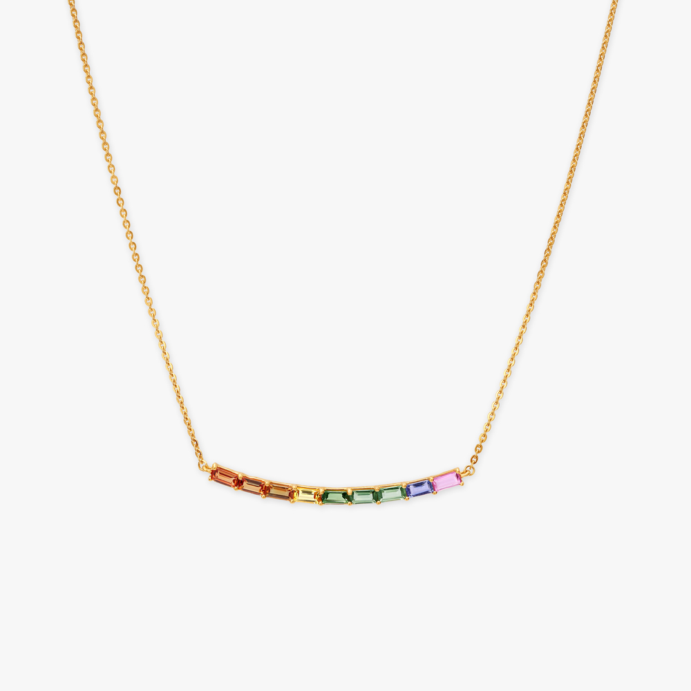 Rainbow Radiance Gold Pendant with Chain,,hi-res image number null