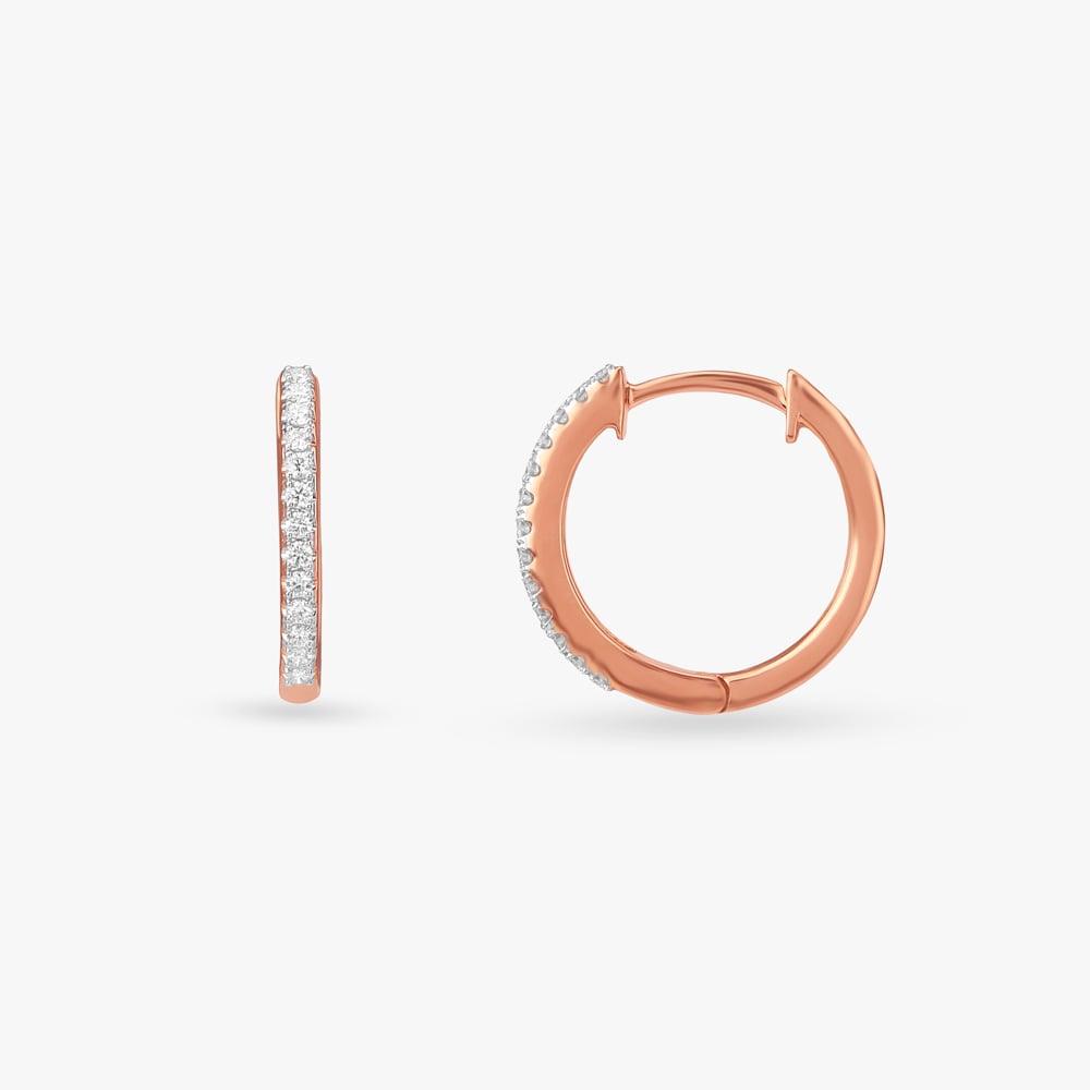 Polished Arc Diamond Hoop Earrings,,hi-res image number null