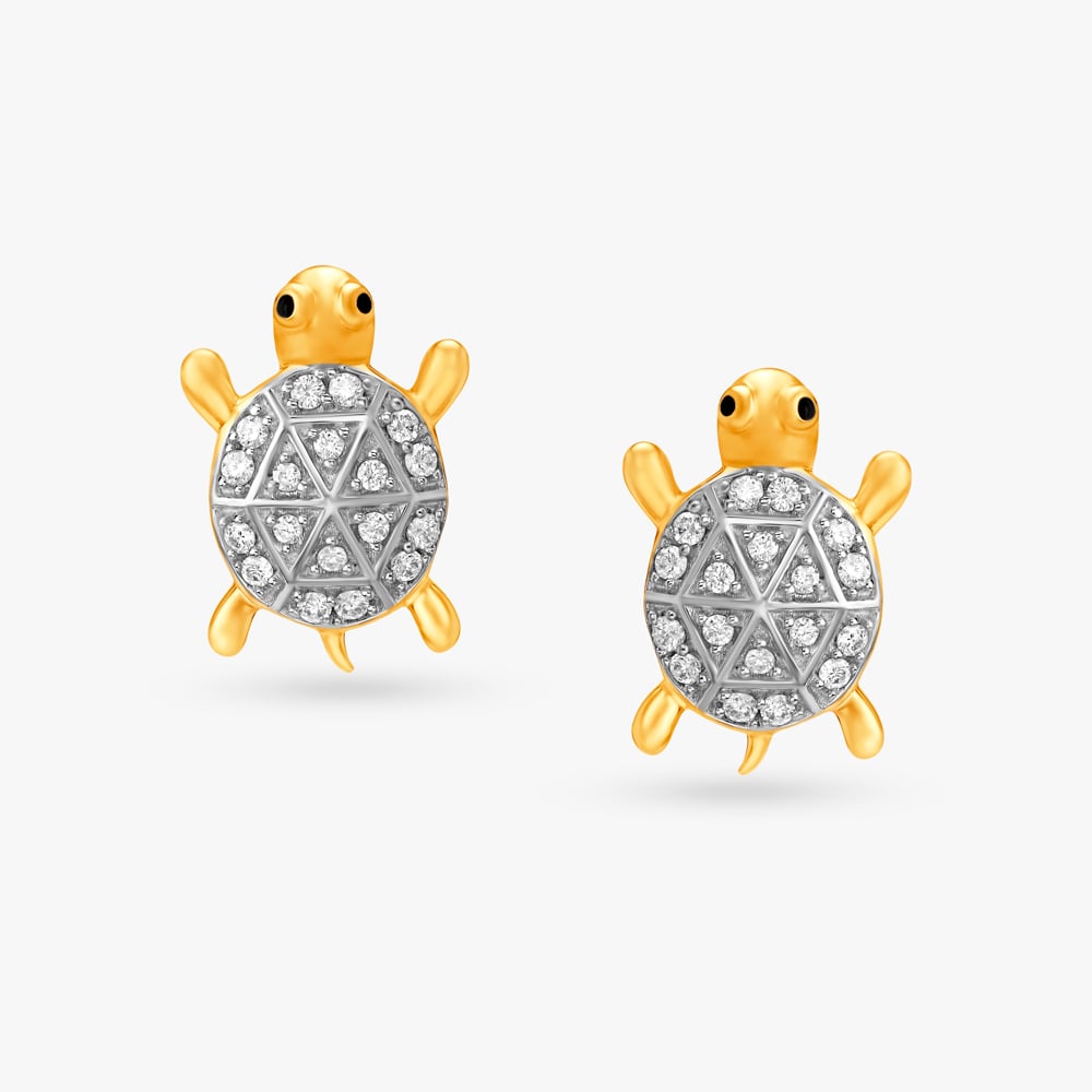 Lovely Turtles Diamond Stud Earrings for Kids,,hi-res image number null