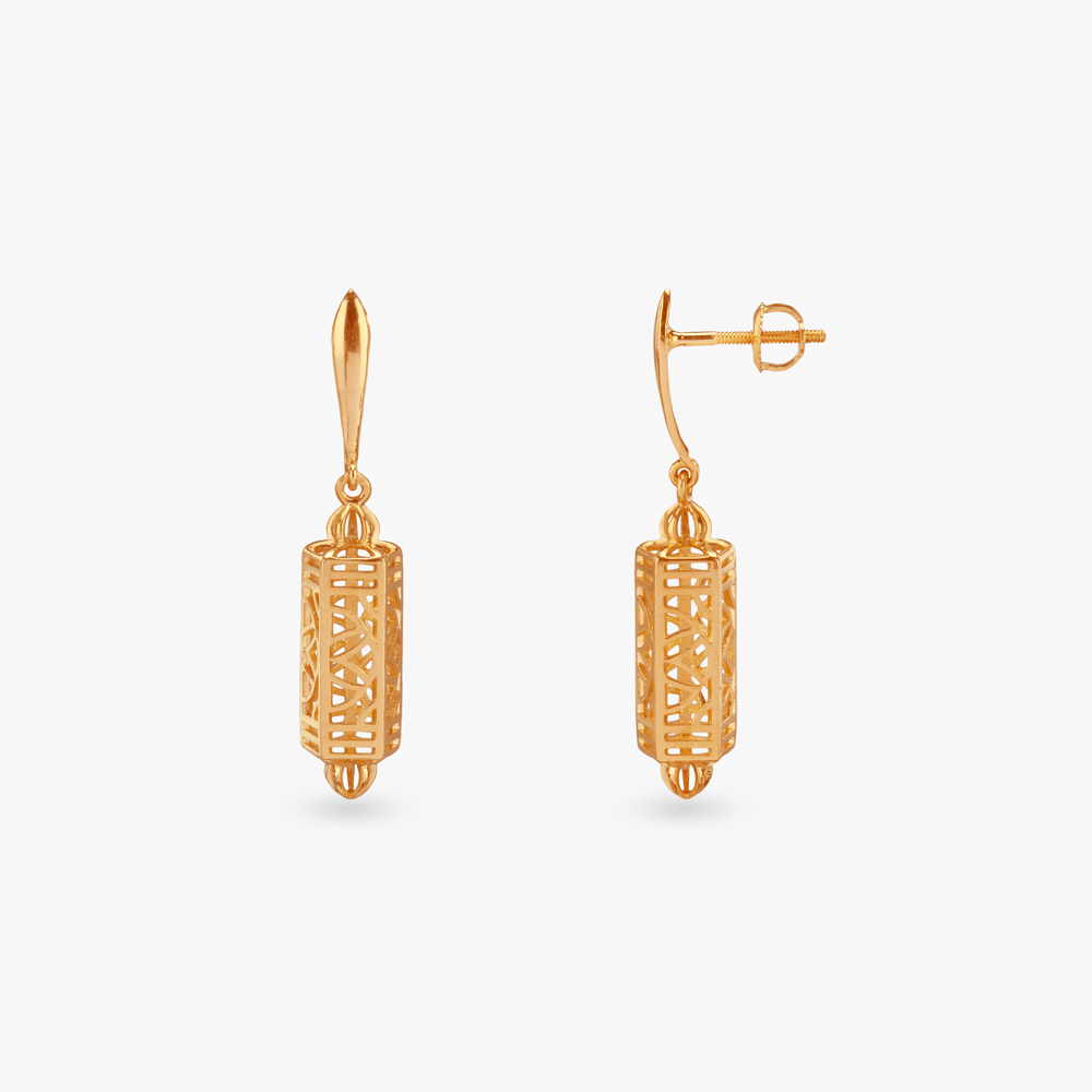 Regal Loom Gold Drop Earrings,,hi-res image number null
