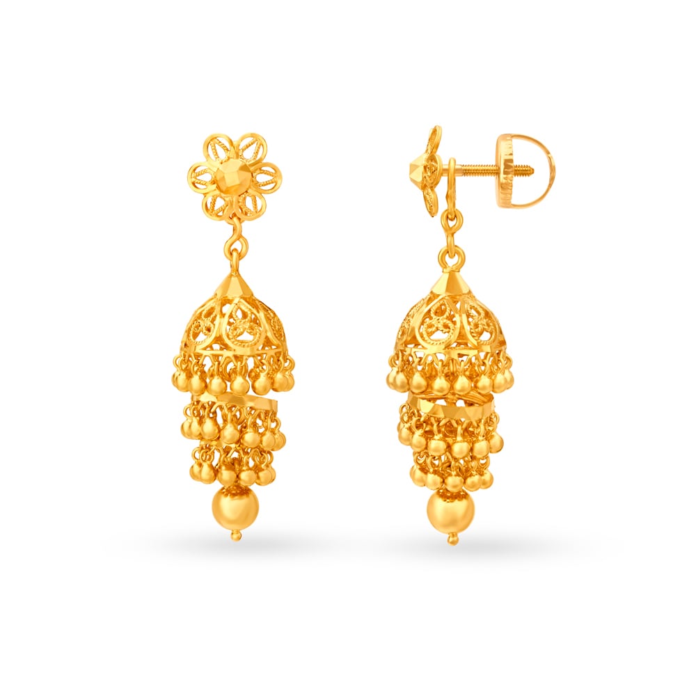 Floral Classic Jhumkas,,hi-res image number null