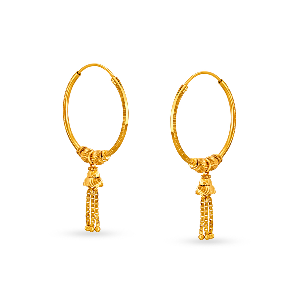 Dainty Dangling Gold Hoop Earrings,,hi-res image number null