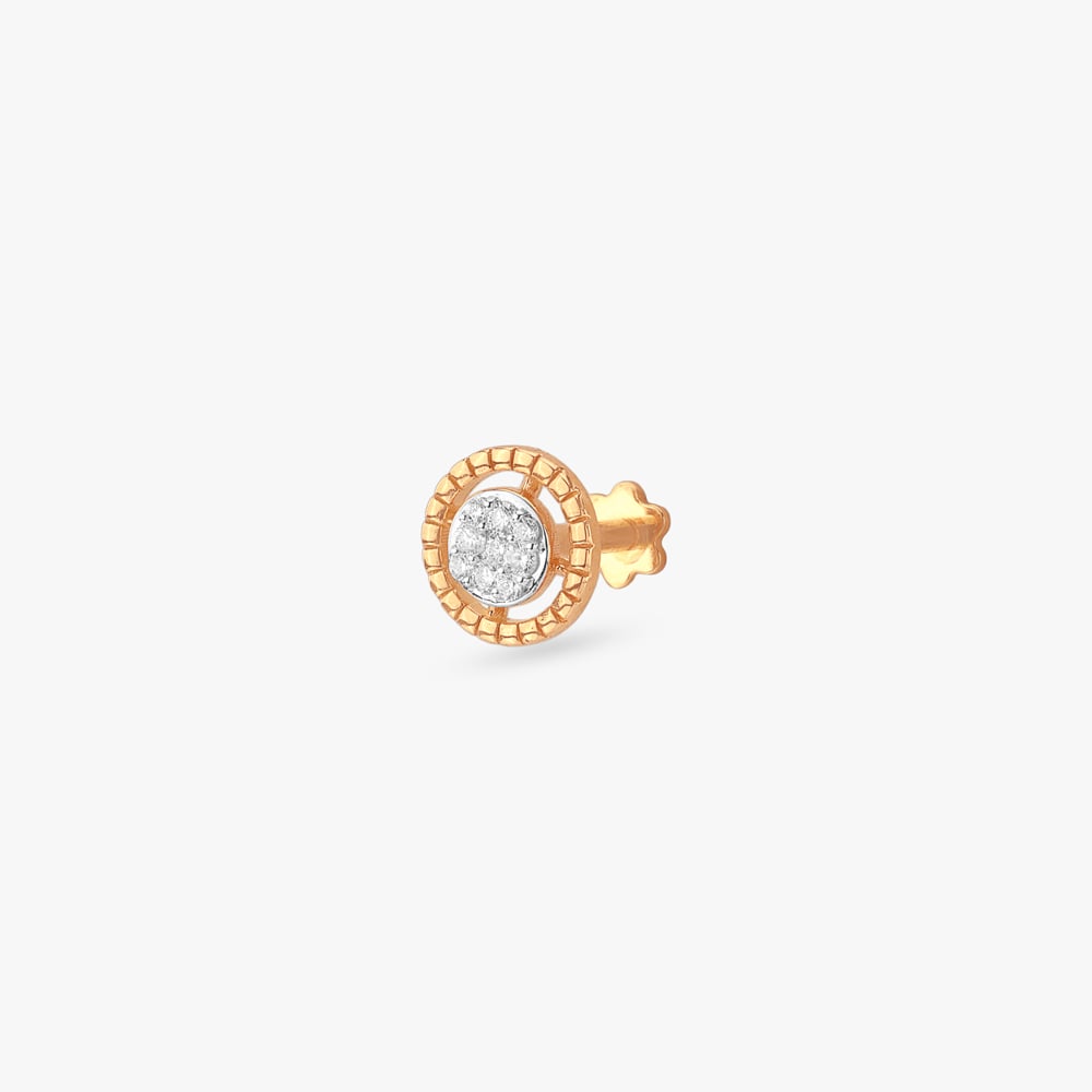 Solar Halo Diamond Nose Pin,,hi-res image number null