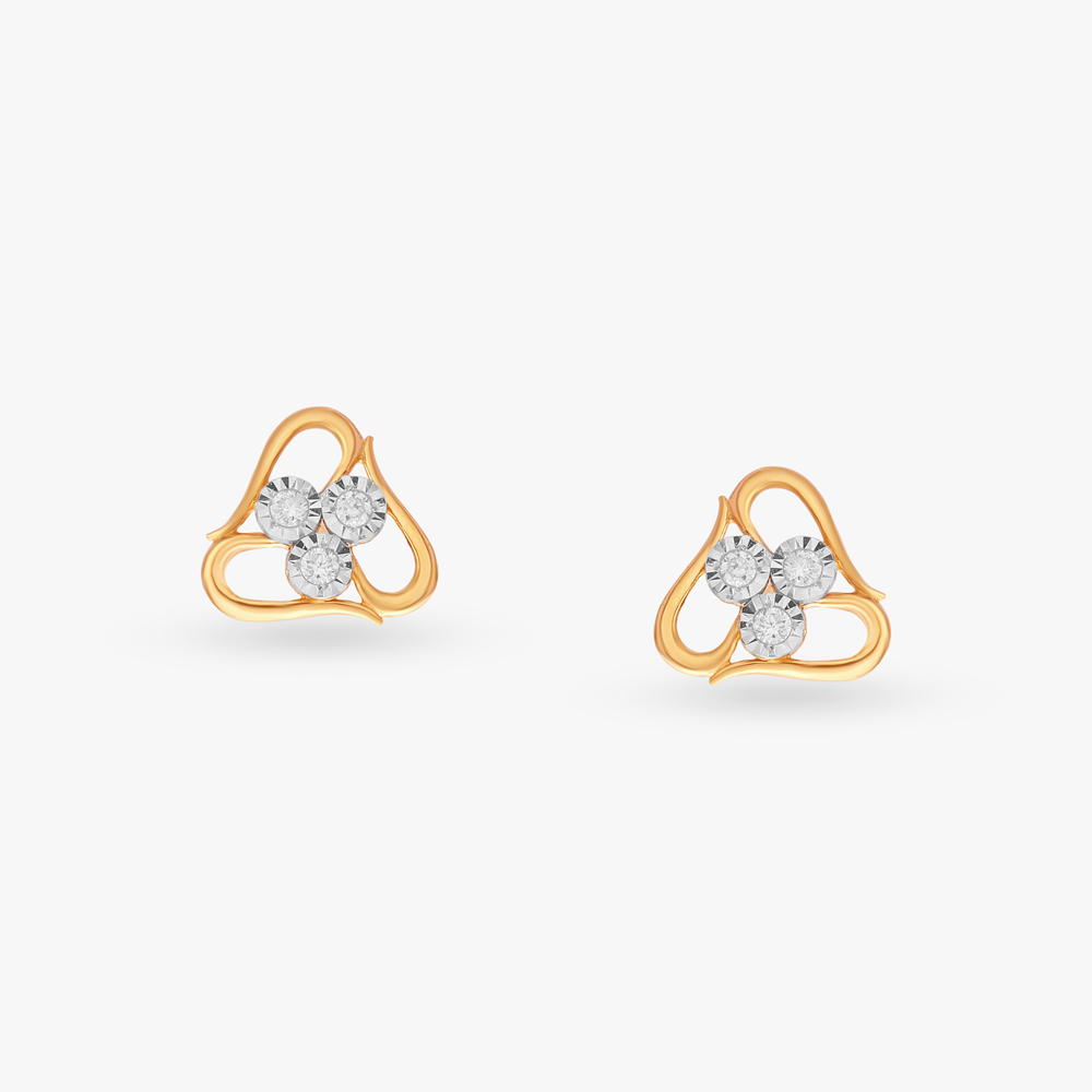 Triangular Pearl Stud Earring