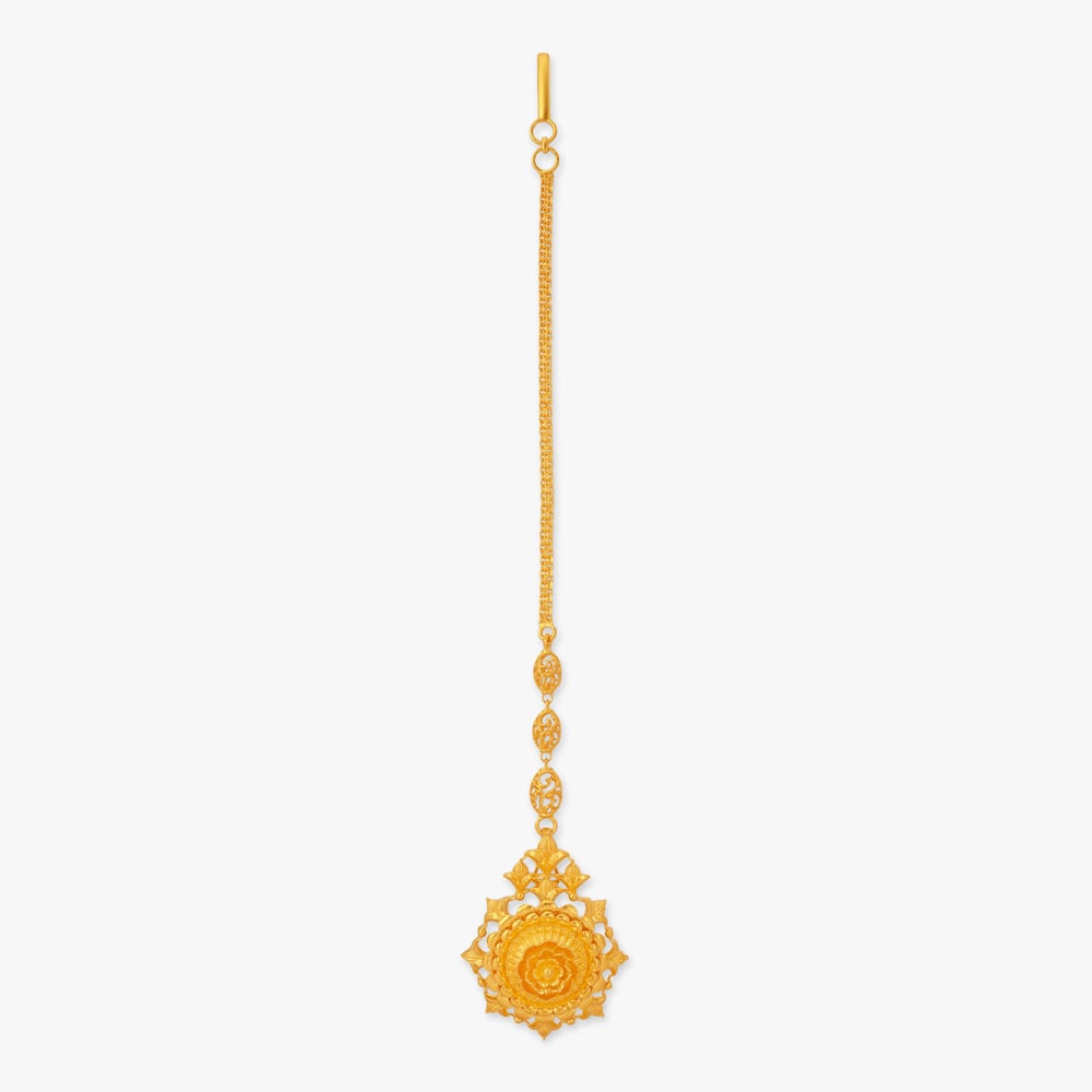 Petal Mandala Gold Maang Tikka,,hi-res image number null