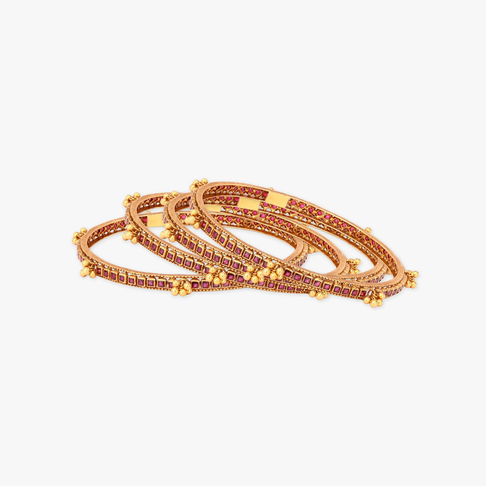 Scarlet Rhythm Gold Bangles,,hi-res image number null