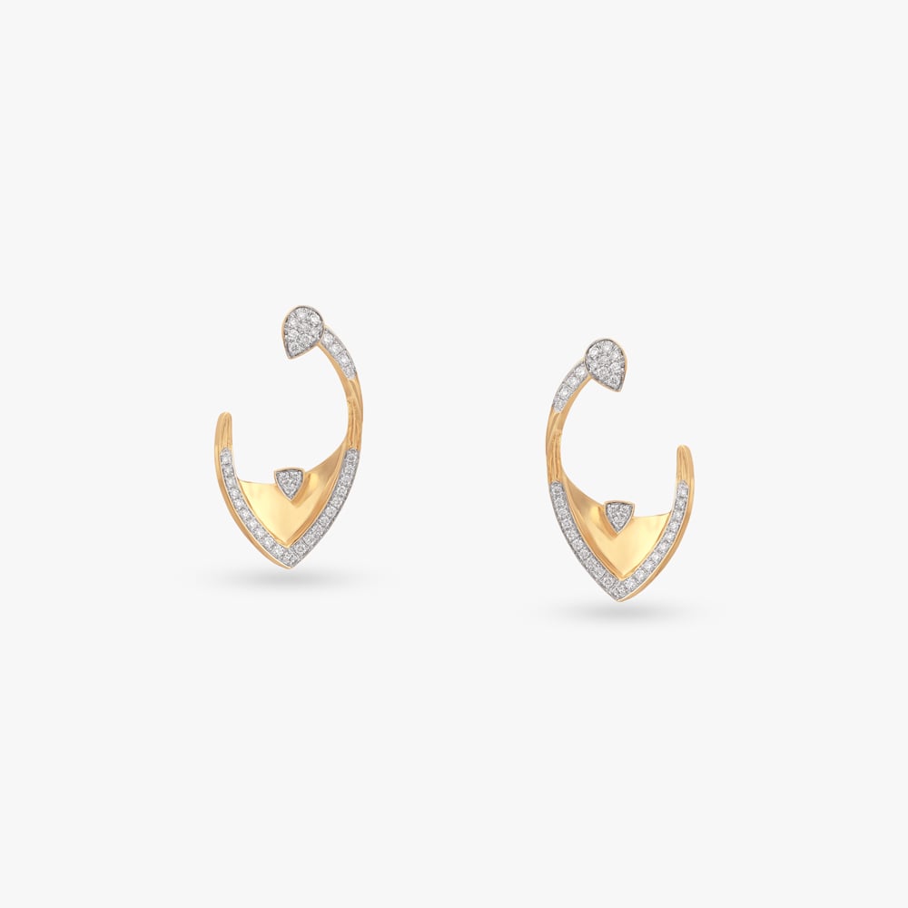Whispered Reflection Diamond Hoop Earrings,,hi-res image number null